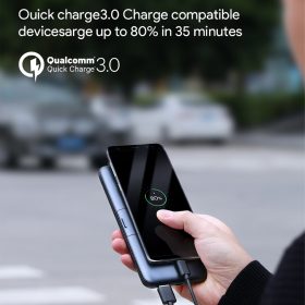 AUKEY PD QC 3.0 Fast Charging Power Bank with Foldable Stand & Wireless Charging (18W/10000mAh) PB-WL02 Powerbank - Black - Image 8