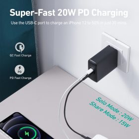AUKEY PA-PD20 PowerDuo 5K 20W PD Power Bank with Integrated Outlet - Black - Image 4