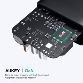 AUKEY PA-D4 Focus USB-C Power Delivery Charger with GaN Power Tech (60W) - Black - Image 3