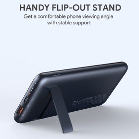 AUKEY PD QC 3.0 Fast Charging Power Bank with Foldable Stand & Wireless Charging (18W/10000mAh) PB-WL02 Powerbank - Black - Image 4