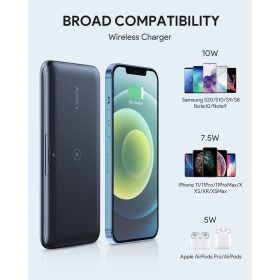 AUKEY PD QC 3.0 Fast Charging Power Bank with Foldable Stand & Wireless Charging (18W/10000mAh) PB-WL02 Powerbank - Black - Image 5