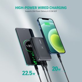 AUKEY PB-WL01S 20W PD 10000mAh Basix Pro Mini Wireless Charging Power Bank - Black - Image 7