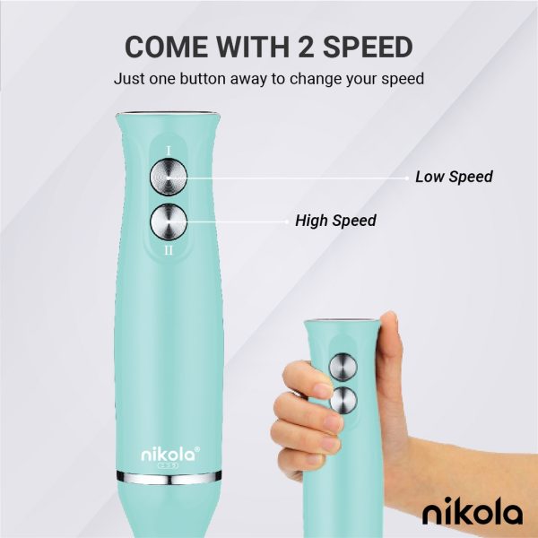 NIKOLA 4-in-1 Multi-Functional Blender (MB100) 2 Speed Mode, 500W - Blue