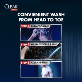CLEAR MEN 3 in1 Body Wash & Shampoo Active Clean 618ml - Image 8