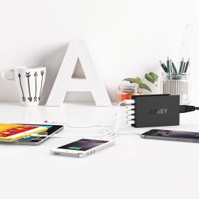 [Limited Offer] AUKEY PA-T15 5 USB Multiple Port Qualcomm Quick Charge 3.0 Desktop Charger (54W) - Black - Image 5