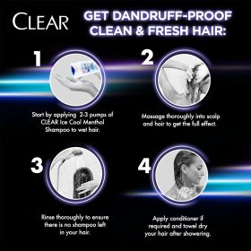 CLEAR Shampoo Ice Cool Menthol Anti-Dandruff 610ml - Image 6