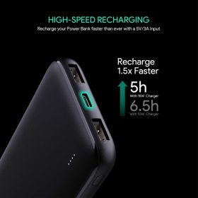 (NEW) AUKEY PB-N73S-18W PD N Series 10000mAh USB C / Lightning Universal Powerbank for Android & iOS Apple Device - Black - Image 6