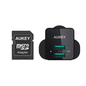 AUKEY PA-U32 4.8A Universal Dual Port AiPower Mini Travel Charger (12W) - Black - Image 3