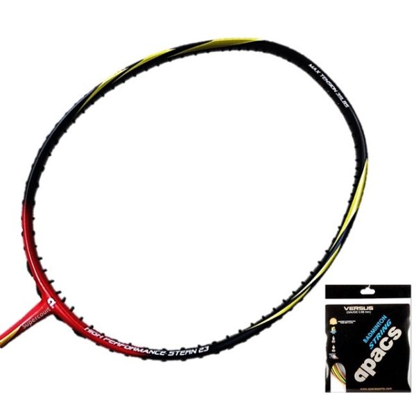 APACS Stern 23 (Install with String) Apacs Versus Rainbow Original Badminton Racket - Black Red