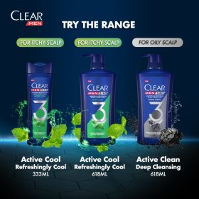 CLEAR MEN 3 in1 Body Wash & Shampoo Active Clean 618ml - Image 5