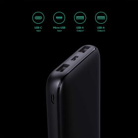 (NEW) AUKEY PB-N73S-18W PD N Series 10000mAh USB C / Lightning Universal Powerbank for Android & iOS Apple Device - Black - Image 7