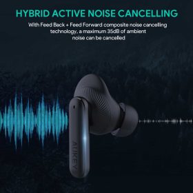 AUKEY EP-N8 Sports X6 TWS BT 5.2 True Wireless Earbuds with ANC (35dB Active Noise cancelling) & Transparency Mode - Black - Image 4