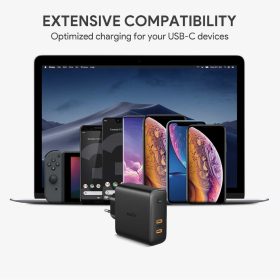 AUKEY PA-D5 USB C Power Delivery Charger with Dynamic Detect (63W) - Black - Image 7