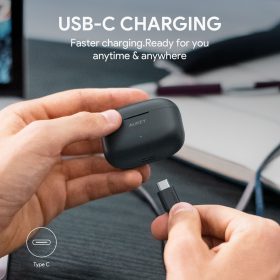 AUKEY EP-T27 True Wireless Earbuds TWS Bluetooth 5 earphone with aptX Deep Bass CVC 8.0 Noise Reduction IPX7 Waterproof - Black - Image 4