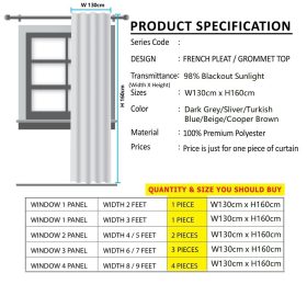 BOVINO Ring Eyelet / Hook Blackout Curtain UV Protection Curtain Grommet Top French Pleat Hook Ring - Dark Grey - Image 5