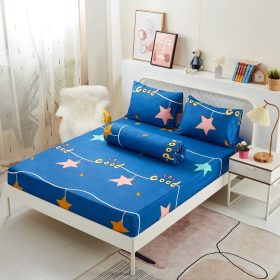 4 in1 Queen Size Bedsheet / 2 in1 Single Size Fitted Bedsheet Pillow Case Bedsheet Set - 223 - Image 1