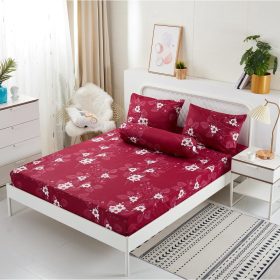 4 in1 Queen Size Bedsheet / 2 in1 Single Size Fitted Bedsheet Pillow Case Bedsheet Set - 219 - Image 1