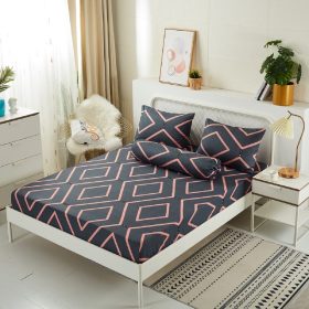 4 in1 Queen Size Bedsheet / 2 in1 Single Size Fitted Bedsheet Pillow Case Bedsheet Set - 217 - Image 1