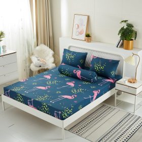 4 in1 Queen Size Bedsheet / 2 in1 Single Size Fitted Bedsheet Pillow Case Bedsheet Set - 214