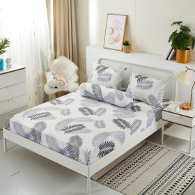 4 in1 Queen Size Bedsheet / 2 in1 Single Size Fitted Bedsheet Pillow Case Bedsheet Set - 202 - Image 1