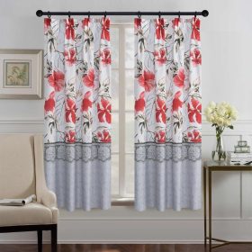 (Ready Stock) Hook Type Modern Curtain Semi Blackout Door Curtain - 128 - Image 1