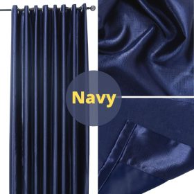 LAVINIO Eyelet Ring / Hook Blackout Curtain UV Protection Curtain Grommet Top French Pleat - Navy