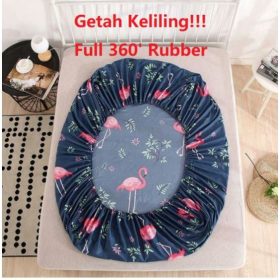 4 in1 Queen Size Bedsheet / 2 in1 Single Size Fitted Bedsheet Pillow Case Bedsheet Set - 222 - Image 3