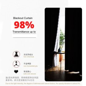 LAVINIO Eyelet Ring / Hook Blackout Curtain UV Protection Curtain Grommet Top French Pleat - Navy - Image 4