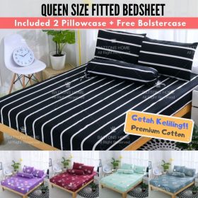 Premium Cotton 4 in 1 Queen Size Fitted Bedsheet - Q2 - Image 2