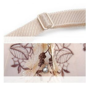 Sexy Elegant Deep-V Embroidered Flower Side Support Push Up Bra B0008 - Grey - Image 5