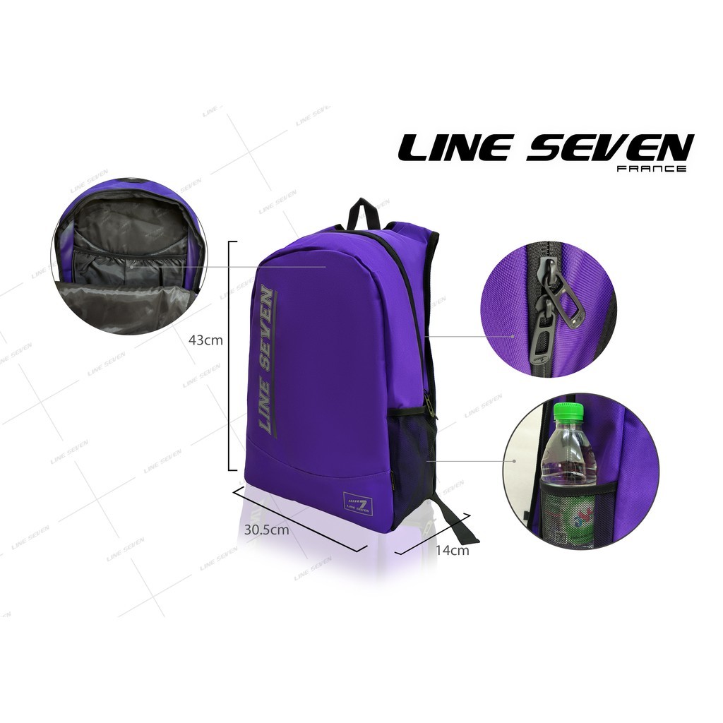 LINE SEVEN Casual Backpack / School Bag 1104-BP - Purple - Image 3