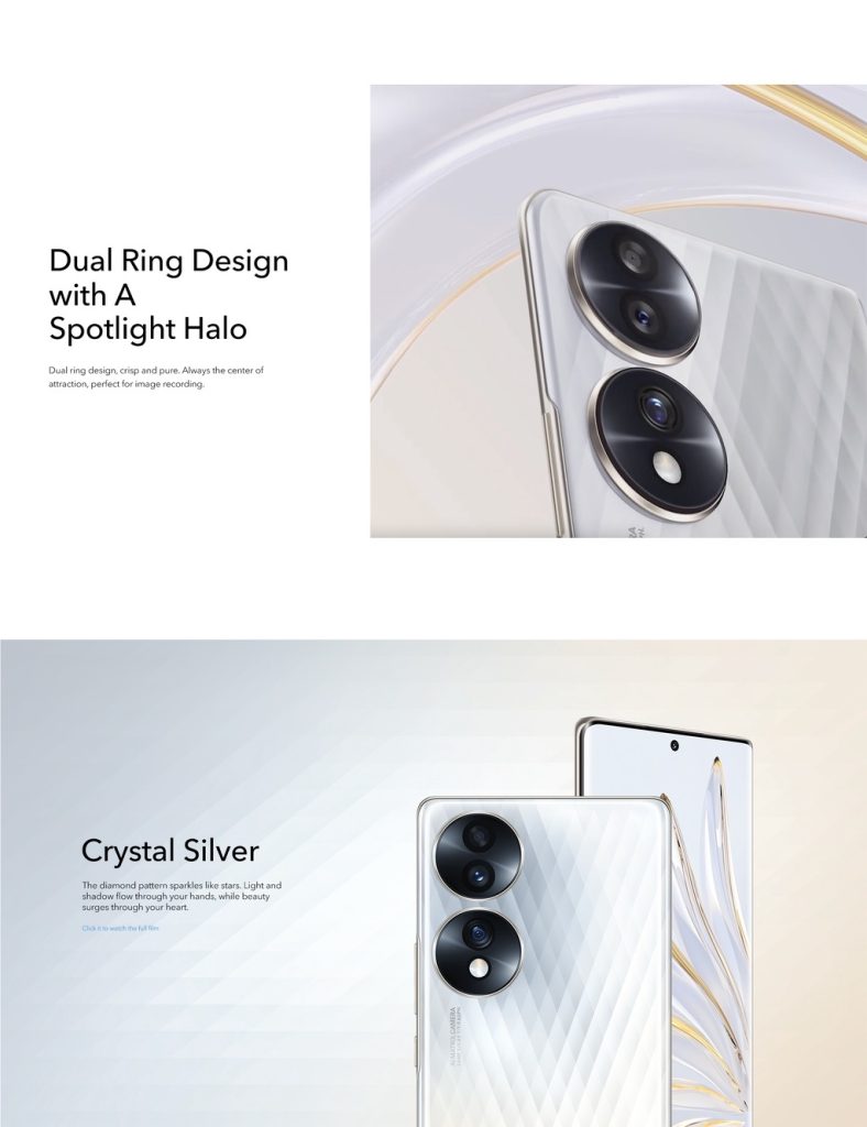 HONOR 70 5G Smartphone (8GB+256GB) 丨IMX800 Super Sensing Vlog Camera丨1920Hz PWM Dimming OLED Display - Crystal Silver