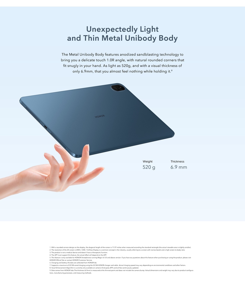 HONOR Pad 8 (6G+2G Extension+128G) 12-inch Eye-Comfort HONOR FullView Display丨Eight Super-Sound Speakers - Blue Hour - Image 2