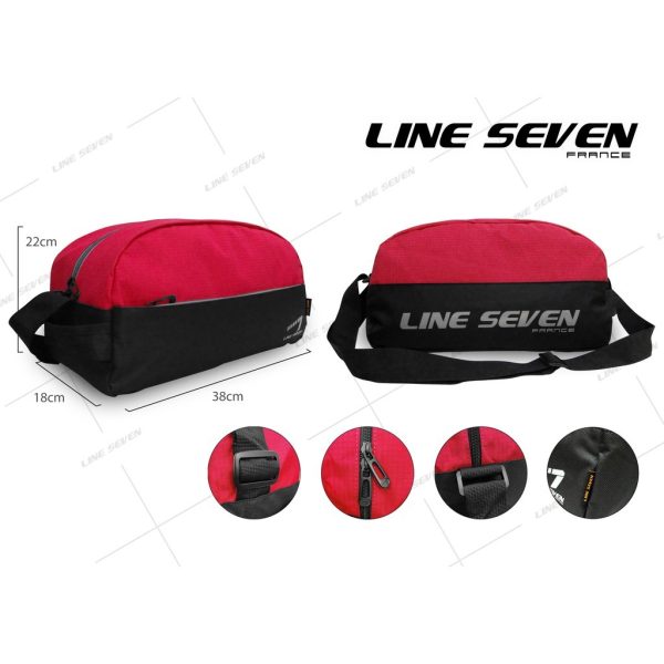 LINE SEVEN Sling Bag / Shoe Bag / Crossbody Bag / Shoulder Bag / Outdoor Bag 1079-SL - Black / Red