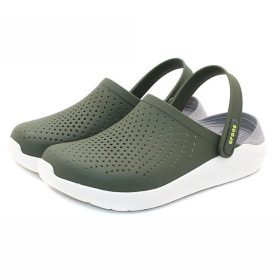 CROCS LiteRide fashion comfortable men and women outdoor beach shoes trend slippers - Dark Green - Image 2