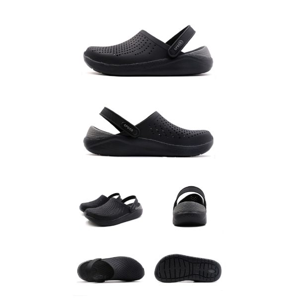CROCS LiteRide fashion comfortable men and women outdoor beach shoes trend slippers - Black