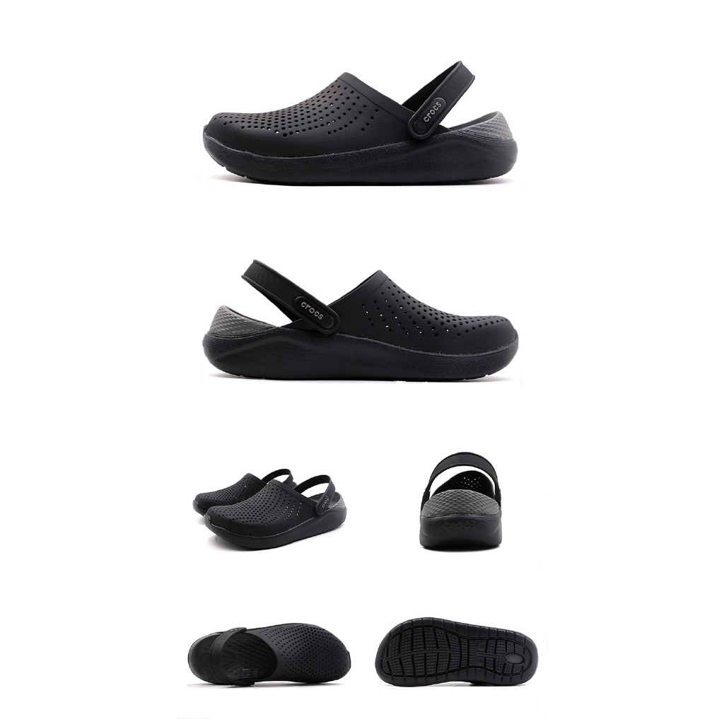 CROCS LiteRide fashion comfortable men and women outdoor beach shoes trend slippers - Black - Image 2