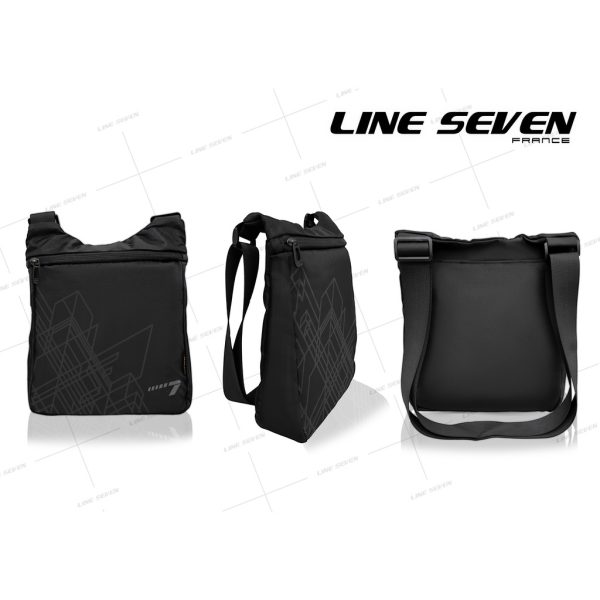 LINE SEVEN Sling Bag / Crossbody Bag / Shoulder Bag / Document Bag / Messenger Bag 1115-SL - Black
