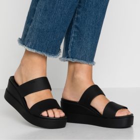 CROCS Brooklyn Mid Wedge / Sandal Wedges / Crocs Sandals / Crocs Women / Crocs Wedges / Slippers - Black - Image 3
