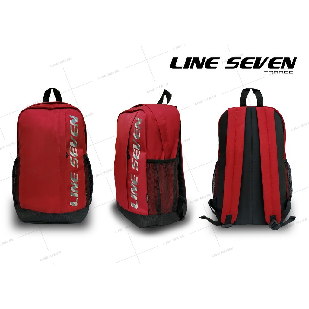 LINE SEVEN Casual Backpack / School Bag 1117-BP - Maroon - Image 2