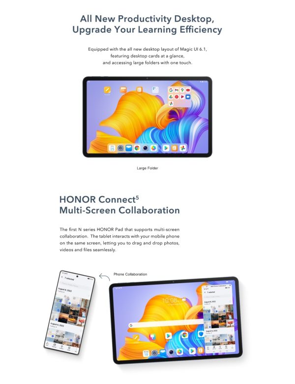 HONOR Pad 8 (6G+2G Extension+128G) 12-inch Eye-Comfort HONOR FullView Display丨Eight Super-Sound Speakers - Blue Hour