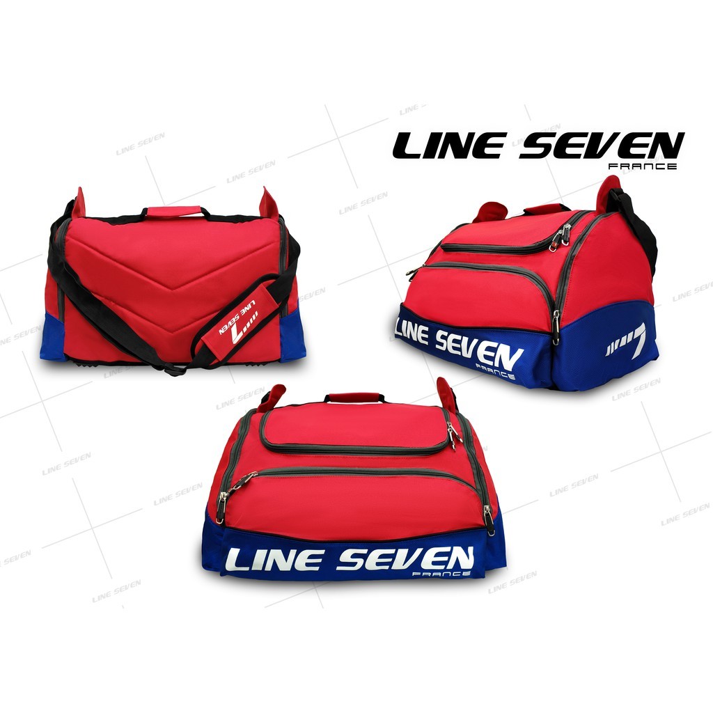 LINE SEVEN Travel Bag / Cabin Luggage / Duffel Bag / Sport Bag 1037-TB - Red / Royal - Image 1