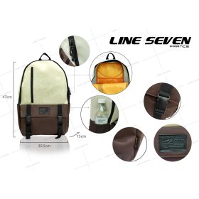 LINE SEVEN Backpack / School Bag 1069-BP - Beige / Brown - Image 3