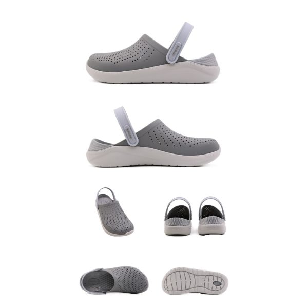CROCS LiteRide fashion comfortable men and women outdoor beach shoes trend slippers - Grey