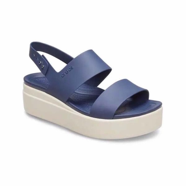 CROCS Brooklyn High-heeled platform sandals 206453 - Navy Blue