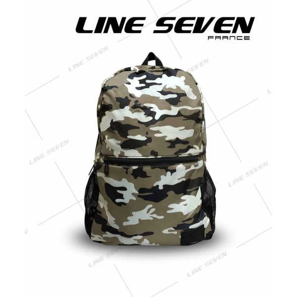 LINE SEVEN Backpack / School Bag / Camo Backpack / Lifestyle Backpack 1099-BP - Brown