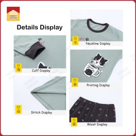 Top+Pants Cartoon Pyjamas Set Kids Sleepwear 100% Cotton Suit Long Sleeve Unisex Pyjamas - PK131 - Image 3