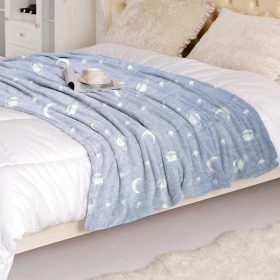 Adults Kids Luminous Blanket Glow In The Dark Blanket Flannel Comfortable Quilt Night Light Shine - Pink Unicorn - Image 3