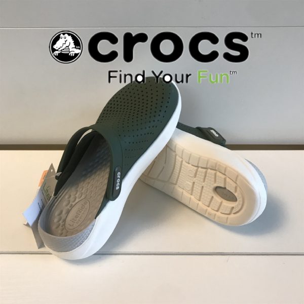 CROCS LiteRide fashion comfortable men and women outdoor beach shoes trend slippers - Dark Green
