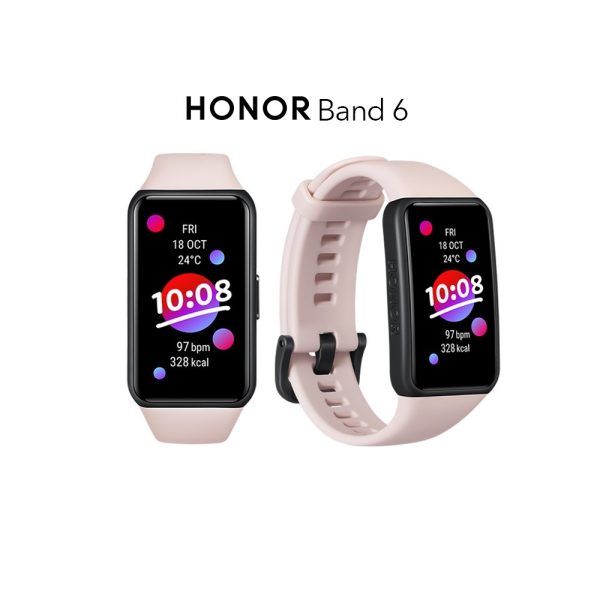 HONOR Band 6 | 1.47" Large AMOLED Display | SpO2 | 14 Days Battery | 1 Year HONOR Malaysia Warranty - Coral Pink